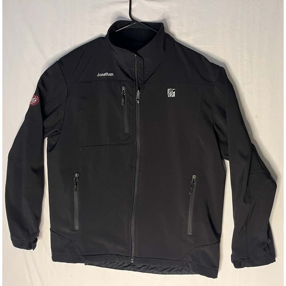 Chick Fil A Softshell Fleece Lined Uniform Jacket Mens Size Large Black Full Zip